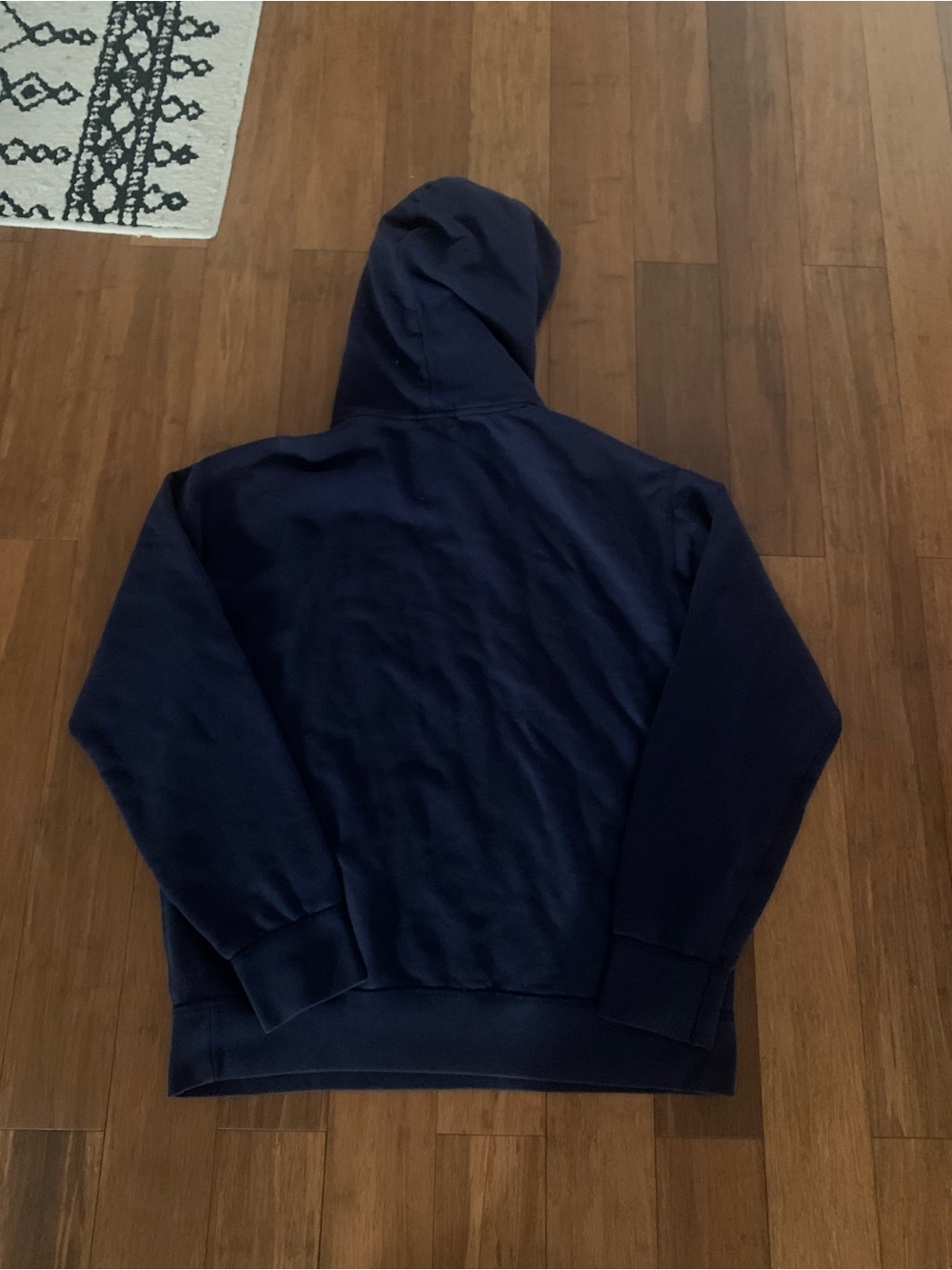 Ralph Lauren Navy Pullover Hoodie with White Drawstrings - Picture 3 of 3